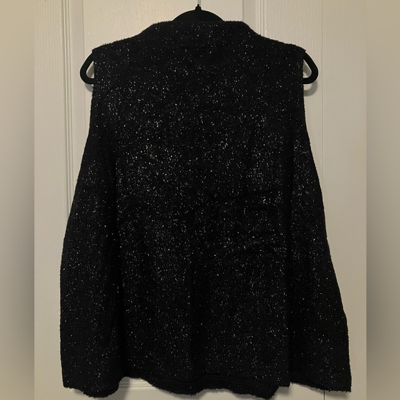 Encore black sparkle glitter sleeveless sweater vest - Picture 3 of 3